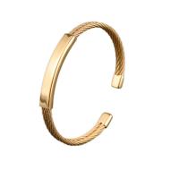 Nerūdijančio plieno Bangle, 304 Nerūdijantis plienas, padengtą, Bižuterijos & moters, aukso, 8mm, Pardavė PC