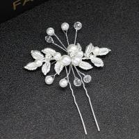 Hair Stick Zinc Alloy with Plastic Pearl fashion jewelry & for woman & with rhinestone nickel lead & cadmium free Sold By PC