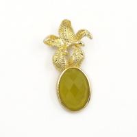 Edelstein Anhänger Schmuck, Naturstein, mit Messing, Ananas, goldfarben plattiert, DIY & verschiedenen Materialien für die Wahl, keine, 35.65mm, verkauft von PC