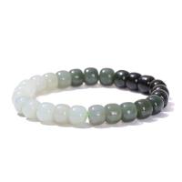 Gemstone Браслеты, Хотан Jade, Круглая, полированный, ювелирные изделия моды & цвет градиента & Женский, 7-8mm, длина Приблизительно 18 см, продается PC