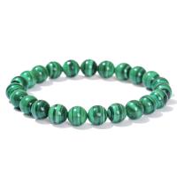 Bracelets de pierres précieuses, Malachite, Rond, poli, bijoux de mode & unisexe & normes différentes pour le choix, vert, Longueur Environ 18 cm, Vendu par PC