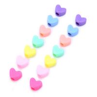 Gioielli Spacer Beads, acrilico, Cuore, DIY, colori misti, 12x9mm, Foro:Appross. 3.8mm, Appross. 50PC/borsa, Venduto da borsa