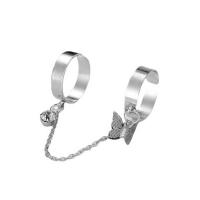 Cink ötvözet Double Címer Finger Ring, galvanizált, divat ékszerek & különböző stílusokat a választás & a nő, több színt a választás, nikkel, ólom és kadmium mentes, Által értékesített PC