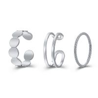 Cink Alloy Ring Set, Cink ötvözet, galvanizált, három darab & divat ékszerek & különböző stílusokat a választás & a nő, több színt a választás, nikkel, ólom és kadmium mentes, Által értékesített Set