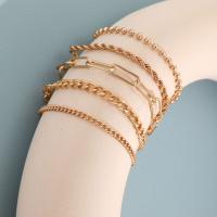 Zinc Alloy Anklet 5 pieces & fashion jewelry & Unisex gold nickel lead & cadmium free Sold By Set