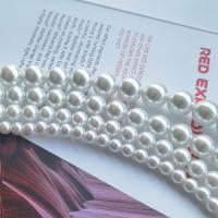 Glass Pearl Beads Round DIY white Sold Per Approx 15 Inch Strand