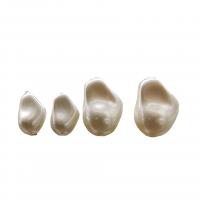 Glass Pearl Beads Baroque DIY & half-drilled white Sold By PC