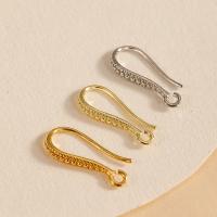 Brass Hook Earwire real gold plated DIY & with loop nickel lead & cadmium free Sold By Bag