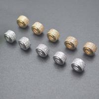 Brass Spacer Beads Column plated DIY & micro pave cubic zirconia nickel lead & cadmium free Sold By PC