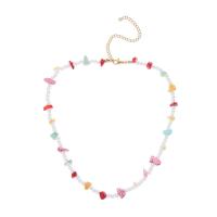 Roestvrij staal halskettingen, 304 roestvrij staal, met Natuurlijk grind & Plastic Pearl, met 4.33inch extender keten, mode sieraden & voor vrouw, Per verkocht Ca 14.57 inch Strand