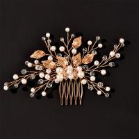 Decorative Hair Combs Iron with Crystal & Plastic Pearl fashion jewelry & for woman nickel lead & cadmium free Sold By PC