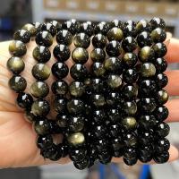 Gemstone Bracciali, Oro Obsidian, Cerchio, lucido, gioielli di moda & unisex & formato differente per scelta, nero, Lunghezza Appross. 18 cm, Venduto da PC