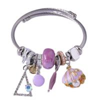 Bracelet European , Acier inoxydable 304, avec alliage de zinc, Placage, bijoux de mode & émail & avec strass, plus de couleurs à choisir, Diamètre intérieur:Environ 53mm, Vendu par PC