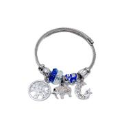 Bracelet European , Acier inoxydable 304, avec alliage de zinc, Placage, bijoux de mode & avec strass, plus de couleurs à choisir, Diamètre intérieur:Environ 55mm, Vendu par PC