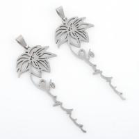 Stainless Steel Flower Pendant 304 Stainless Steel plated DIY Sold By Bag