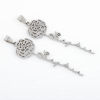 Stainless Steel Flower Pendant 304 Stainless Steel plated DIY Sold By Bag