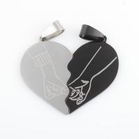 Stainless Steel Heart Pendants 304 Stainless Steel plated DIY Sold By Bag