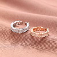 Kubisk Zircon Mässing Finger Ring, med Cubic Zirconia, mode smycken & för kvinna, fler färger för val, nickel, bly och kadmium gratis, 15mm, Säljs av PC