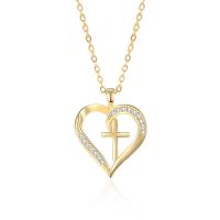 925 Sterling Silver Necklaces with 5CM extender chain Heart plated micro pave rhinestone & for woman Length Approx 40 cm Sold By PC