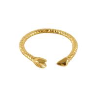 Acier inoxydable 304 Cuff Bague, serpent, Plaqué or 18K, bijoux de mode & pour femme, Taille:7, Vendu par PC