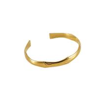 304 nehrđajućeg čelika Pljuska Bangle, Bambus, 18K pozlaćeno, modni nakit & za žene, 8mm, Unutarnji promjer:Približno 62mm, Prodano By PC