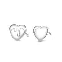 925 Sterling Zilver Stud Earring, Hart, verschillende stijlen voor de keuze & voor vrouw, zilver, 7.20x7.20mm, Verkocht door pair