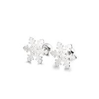 925 Sterling Sølv Stud Earring, Snowflake, mode smykker & for kvinde & hule, sølv, 9.20x9.20mm, Solgt af par