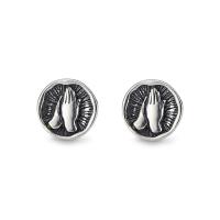 925 Sterling Zilver Stud Earring, Hand, Vintage & voor vrouw, zilver, 9.20x9mm, Verkocht door pair