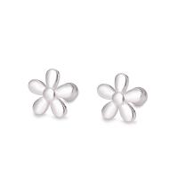 925 Sterling Silver Stud Earring Flower fashion jewelry & for woman silver color Sold By Pair