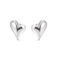 925 Sterling Sølv Stud Earring, Heart, mode smykker & for kvinde, sølv, 6.60x6.60mm, Solgt af par