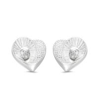 925 Sterling Zilver Stud Earring, Hart, mode sieraden & voor vrouw & hol, zilver, 9.20x9.20mm, Verkocht door pair