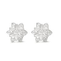 925 Sterling Sølv Stud Earring, Flower, mode smykker & for kvinde & hule, sølv, 13x13mm, Solgt af par