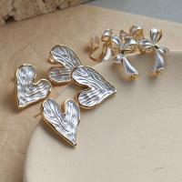 Zinc Alloy Oorbel clip, gold plated, mode sieraden & verschillende stijlen voor de keuze & voor vrouw & glazuur, wit, nikkel, lood en cadmium vrij, Verkocht door pair