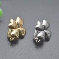 Brass Lever Terug Earring Component, Messing, Four Leaf Clover, plated, DIY, meer kleuren voor de keuze, nikkel, lood en cadmium vrij, 12x18mm, Verkocht door PC