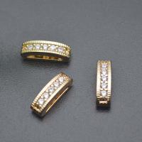 Brass Spacer Beads plated DIY & micro pave cubic zirconia nickel lead & cadmium free Sold By PC