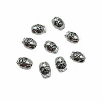 Zinc Alloy Spacer Beads Skull plated vintage & DIY nickel lead & cadmium free Sold By Bag