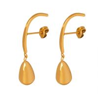 Titanium Steel  Earring Vacuum Ion Plating fashion jewelry & for woman Sold By Pair