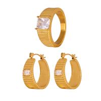 Set di gioielli , Titantium acciaio, formato differente per scelta & stili diversi per la scelta & Micro spianare cubic zirconia & per la donna, nessuno, 8mm,21*23mm, Venduto da PC