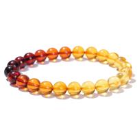 Edelsteen armbanden, Amber, Ronde, gepolijst, mode sieraden & kleur voor de kleurovergang & uniseks & verschillende grootte voor keus, Lengte Ca 18 cm, Verkocht door PC