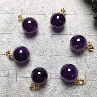 Natürlicher Quarz Anhänger, Amethyst, DIY, violett, 12mm, verkauft von PC