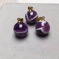 Quartz Gemstone Pendants Amethyst DIY purple 12mm Sold By PC