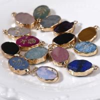 Gemstone Pendants Jewelry gold color plated DIY Sold By PC