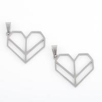 Cruach dhosmálta Croí pendants, 304 Cruach dhosmálta, plátáilte, DIY, airgid, 28.80x23.70x1.30mm, 10ríomhairí pearsanta/Mála, Díolta De réir Mála