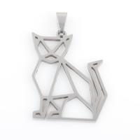 Cruach dhosmálta pendants Ainmhithe, 304 Cruach dhosmálta, Cat, plátáilte, DIY, airgid, 35.40x22x1.30mm, 10ríomhairí pearsanta/Mála, Díolta De réir Mála