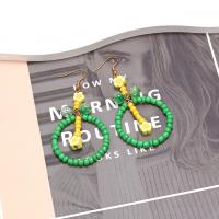 Zinc Alloy Drop Earrings with Seedbead & Resin handmade fashion jewelry & for woman nickel lead & cadmium free Sold By Pair