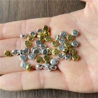 Zinc Alloy Spacer Kralen, Plat Ovaal, plated, Vintage & gemengde patroon & DIY, meer kleuren voor de keuze, nikkel, lood en cadmium vrij, 6x6.50mm, Verkocht door Bag