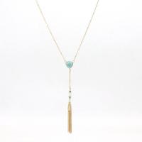 Collier en alliage de zinc Pull, avec turquoise, bijoux de mode & pour femme, plus de couleurs à choisir, protéger l'environnement, sans nickel, plomb et cadmium, Longueur Environ 24.4 pouce, Vendu par PC