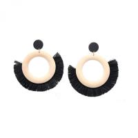 Zinc Alloy Stud Earring with Wood fashion jewelry & for woman nickel lead & cadmium free Sold By Pair