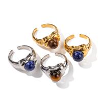 Rostfritt stål Fingerringar, 304 rostfritt stål, med Lapis lazuli & Tiger Eye, mode smycken & för kvinna, fler färger för val, Säljs av PC