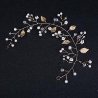 Diadema, aleación de zinc, con Cristal & Perlas plásticas, Joyería & para mujer, dorado, libre de níquel, plomo & cadmio, 270x70mm, Vendido por UD